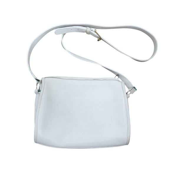 Vintage 80s Coach White Leather Convertible Clutch Crossbody Bag Purse - Picture 1 of 8